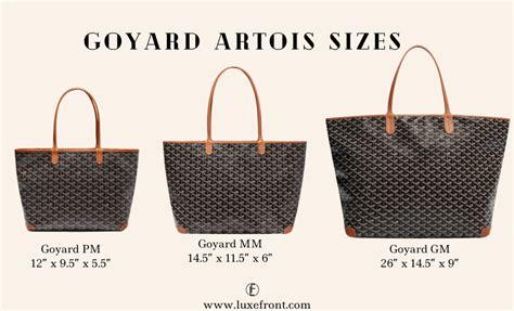 goyard pm mm gm|goyard artois pm vs mm.